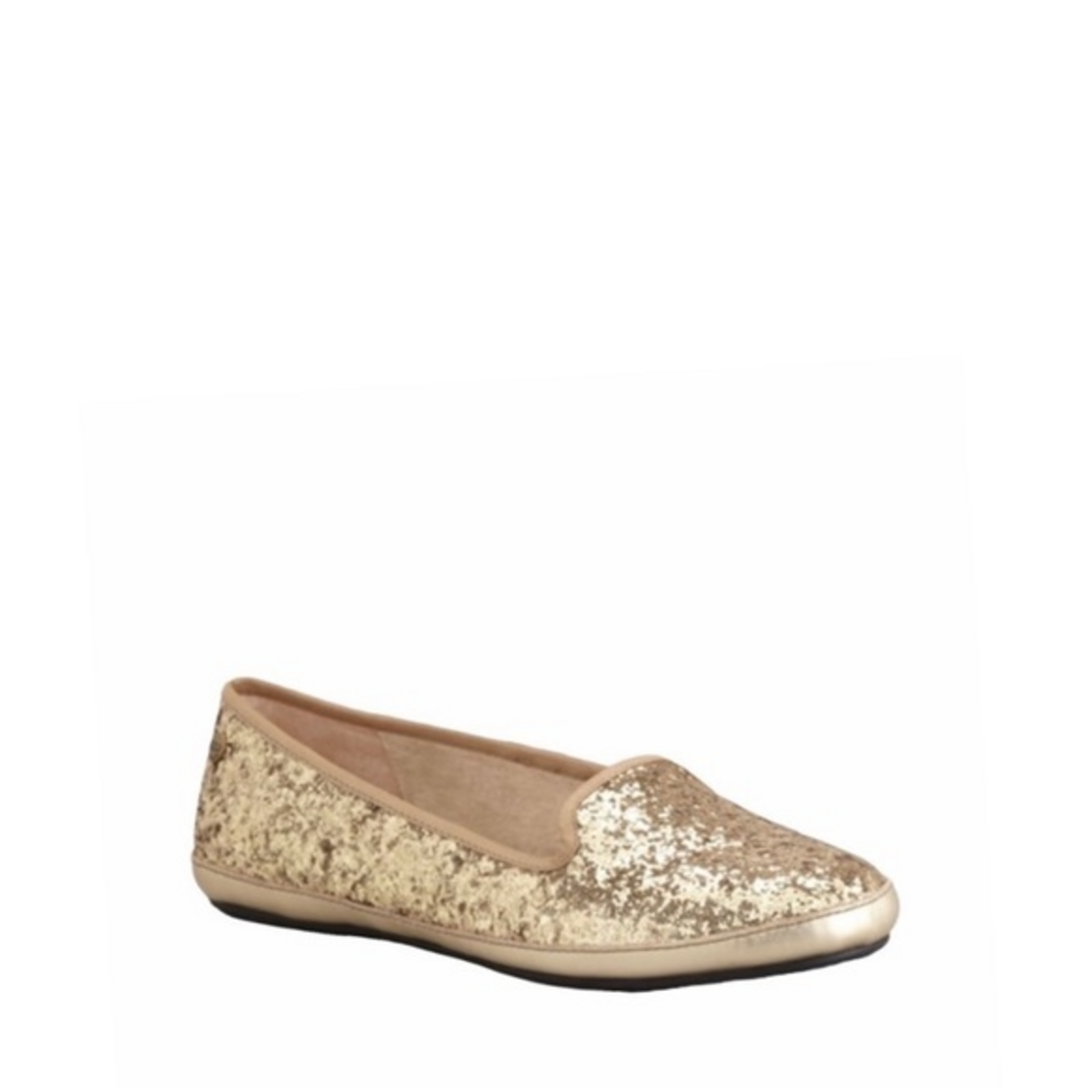 UGG Australia Alloway Gold‎ Glitter Loafer Flats Slippers